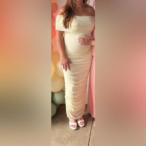 Bump Suit Maternity Baby Shower Dress - Sleeveless Mesh